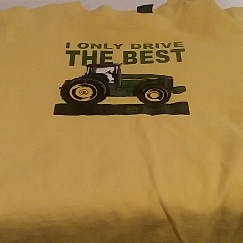Yellow and grey long sleeve john deere shirt